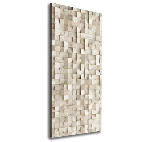 Cuadro moderno en lienzo resistente uv vertical Cubos de madera