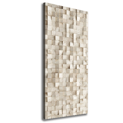Cuadro moderno en lienzo resistente uv vertical Cubos de madera