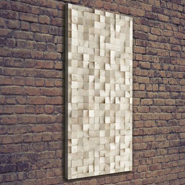 Cuadro moderno en lienzo resistente uv vertical Cubos de madera