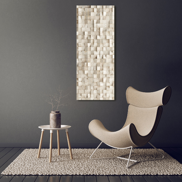 Cuadro moderno en lienzo resistente uv vertical Cubos de madera