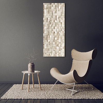 Cuadro moderno en lienzo resistente uv vertical Cubos de madera