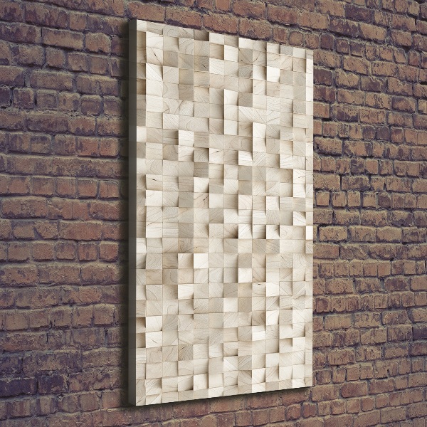 Cuadro moderno en lienzo resistente uv vertical Cubos de madera