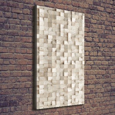 Cuadro moderno en lienzo resistente uv vertical Cubos de madera