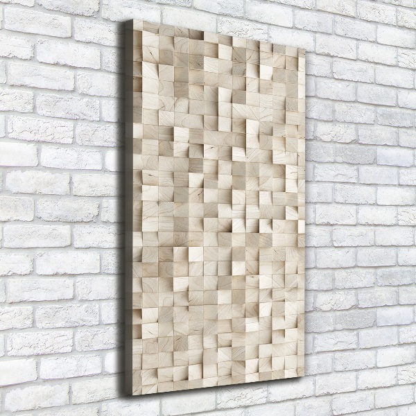 Cuadro moderno en lienzo resistente uv vertical Cubos de madera