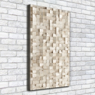 Cuadro moderno en lienzo resistente uv vertical Cubos de madera
