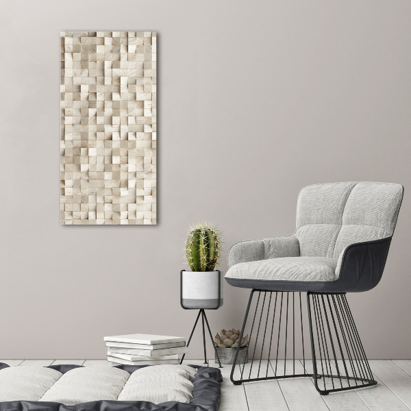 Cuadro moderno en lienzo resistente uv vertical Cubos de madera
