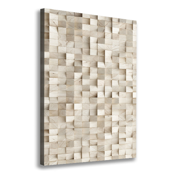 Cuadro moderno en lienzo resistente uv vertical Cubos de madera