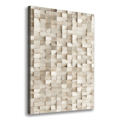 Cuadro moderno en lienzo resistente uv vertical Cubos de madera