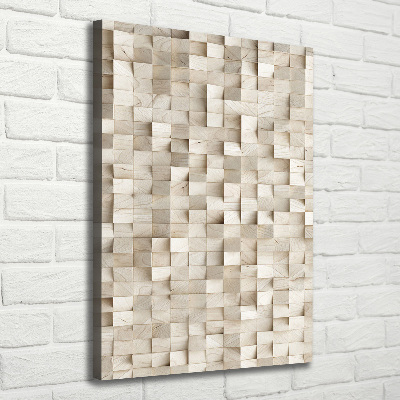 Cuadro moderno en lienzo resistente uv vertical Cubos de madera