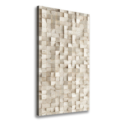 Cuadro moderno en lienzo resistente uv vertical Cubos de madera