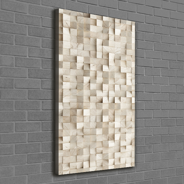 Cuadro moderno en lienzo resistente uv vertical Cubos de madera