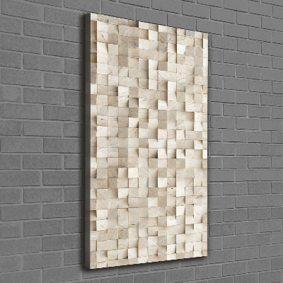Cuadro moderno en lienzo resistente uv vertical Cubos de madera