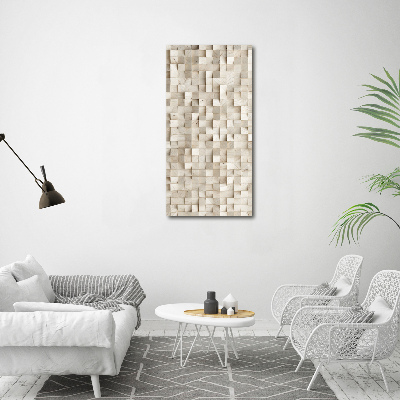 Cuadro moderno en lienzo resistente uv vertical Cubos de madera