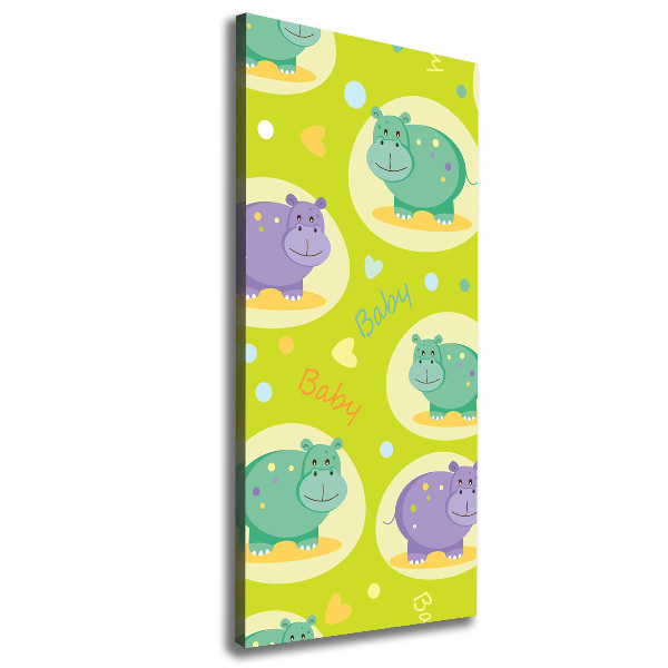 Foto obraz na płótnie do salonu pionowy Hipopotamy