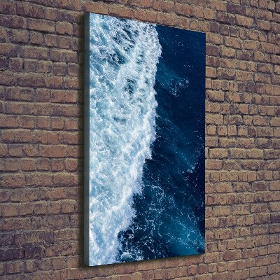 Fotografía en lienzo vertical olas del mar
