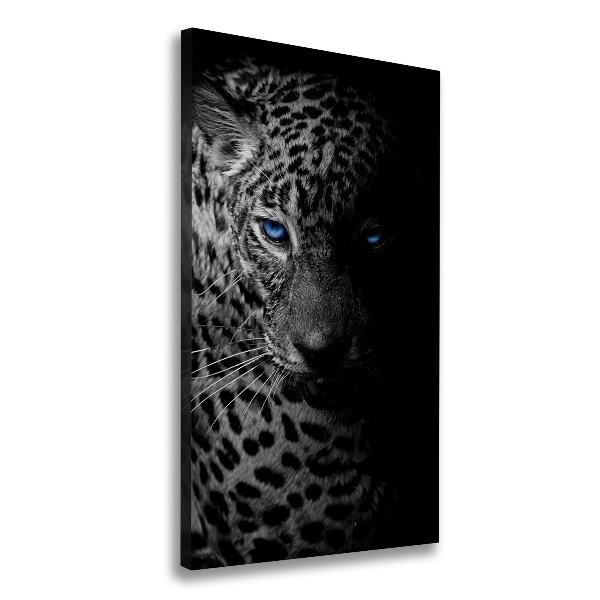Cuadro canvas decorativo para salón vertical Leopardo