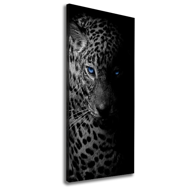 Cuadro canvas decorativo para salón vertical Leopardo