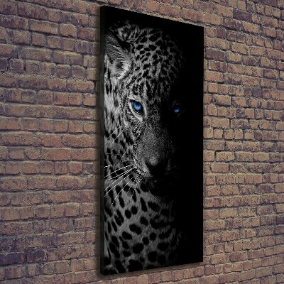 Cuadro canvas decorativo para salón vertical Leopardo