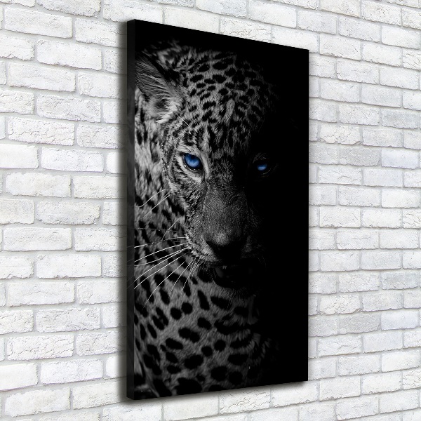 Cuadro canvas decorativo para salón vertical Leopardo