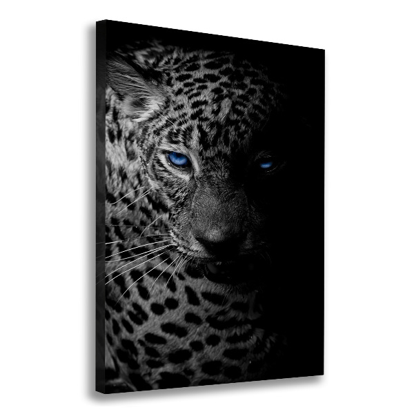Cuadro canvas decorativo para salón vertical Leopardo