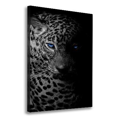 Cuadro canvas decorativo para salón vertical Leopardo