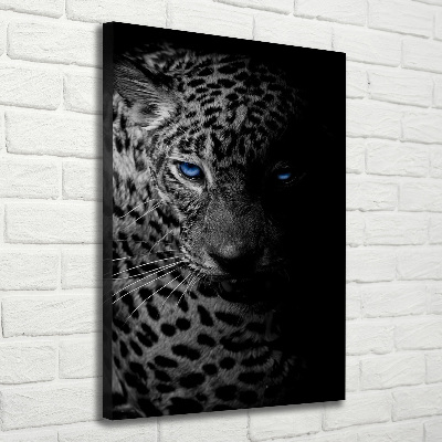 Cuadro canvas decorativo para salón vertical Leopardo