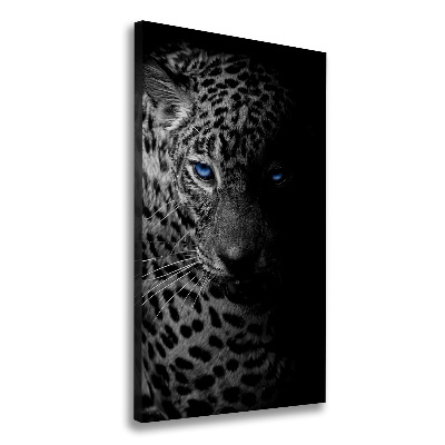 Cuadro canvas decorativo para salón vertical Leopardo