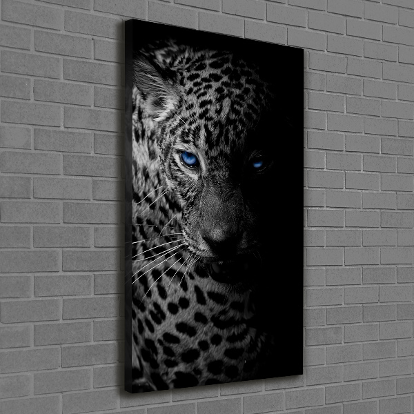Cuadro canvas decorativo para salón vertical Leopardo