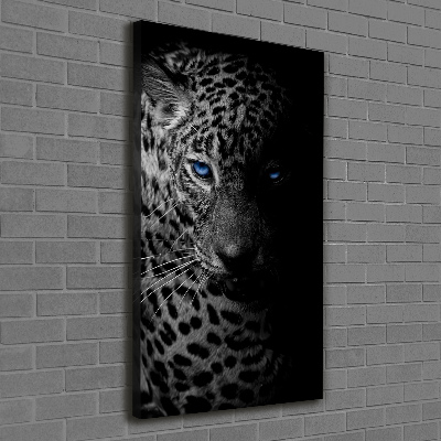 Cuadro canvas decorativo para salón vertical Leopardo