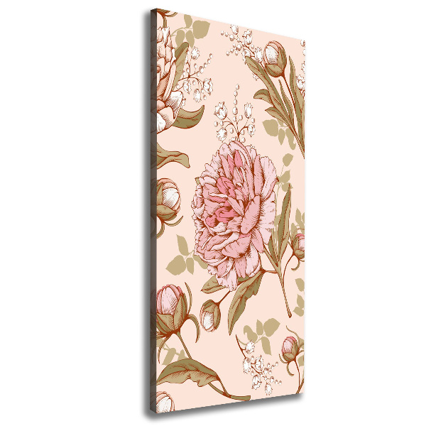 Impresión en lienzo vertical Peonías