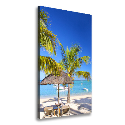 Cuadro canvas decorativo para salón vertical Playa tropical