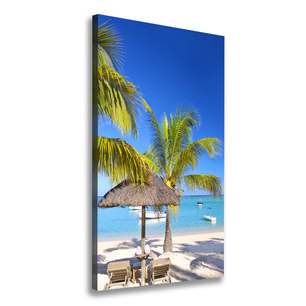 Cuadro canvas decorativo para salón vertical Playa tropical