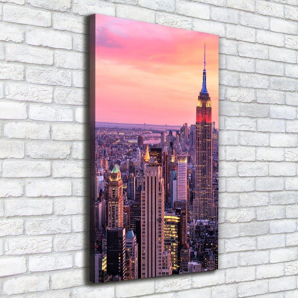 Cuadro canvas decorativo para salón vertical Nueva York Oeste