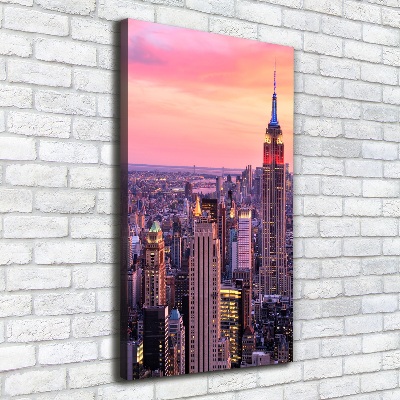 Cuadro canvas decorativo para salón vertical Nueva York Oeste