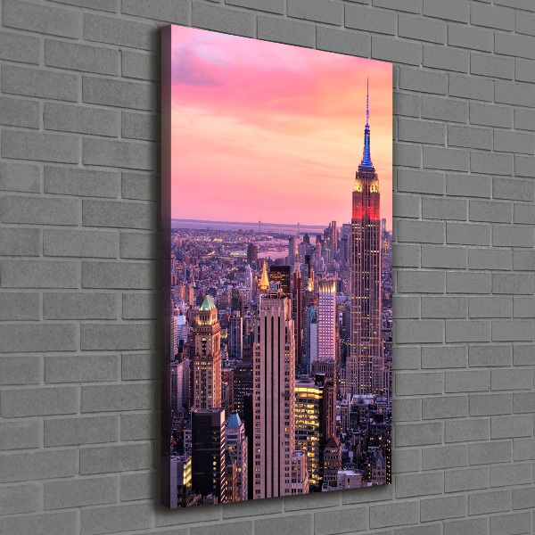 Cuadro canvas decorativo para salón vertical Nueva York Oeste