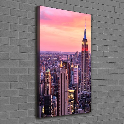 Cuadro canvas decorativo para salón vertical Nueva York Oeste