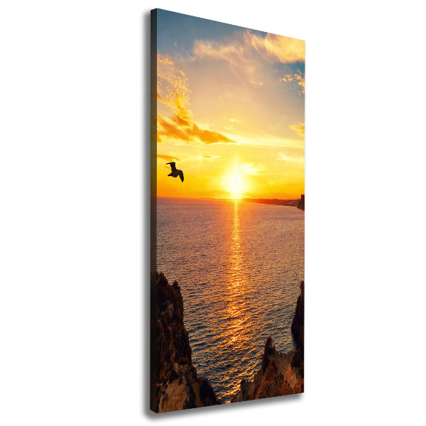 Cuadro moderno en lienzo resistente uv vertical Mar al atardecer