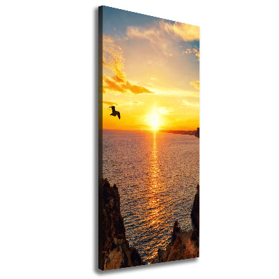 Cuadro moderno en lienzo resistente uv vertical Mar al atardecer