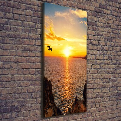 Cuadro moderno en lienzo resistente uv vertical Mar al atardecer