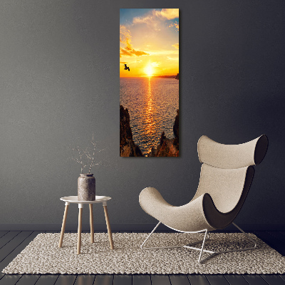 Cuadro moderno en lienzo resistente uv vertical Mar al atardecer