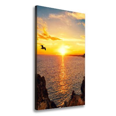 Cuadro moderno en lienzo resistente uv vertical Mar al atardecer