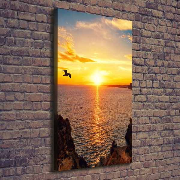 Cuadro moderno en lienzo resistente uv vertical Mar al atardecer
