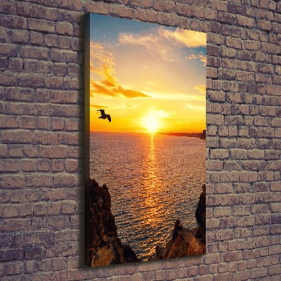 Cuadro moderno en lienzo resistente uv vertical Mar al atardecer