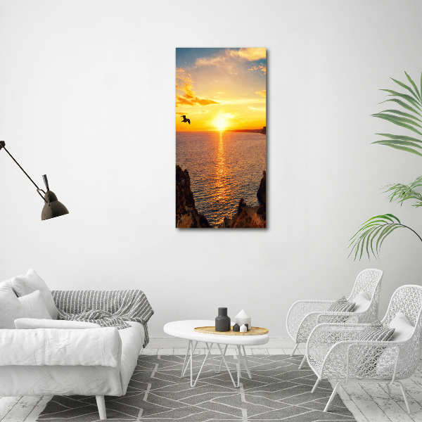 Cuadro moderno en lienzo resistente uv vertical Mar al atardecer