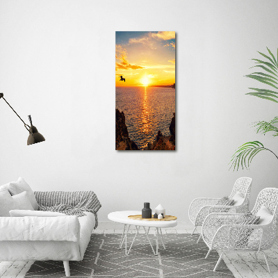 Cuadro moderno en lienzo resistente uv vertical Mar al atardecer