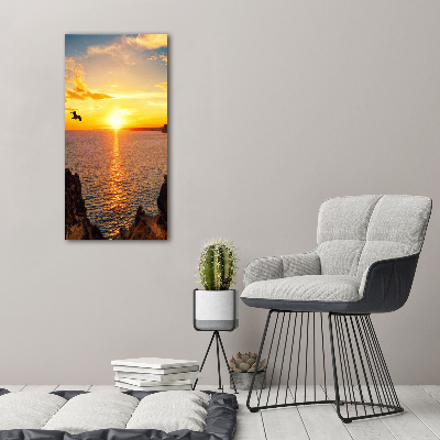 Cuadro moderno en lienzo resistente uv vertical Mar al atardecer