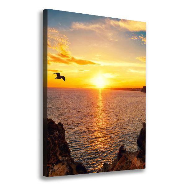 Cuadro moderno en lienzo resistente uv vertical Mar al atardecer