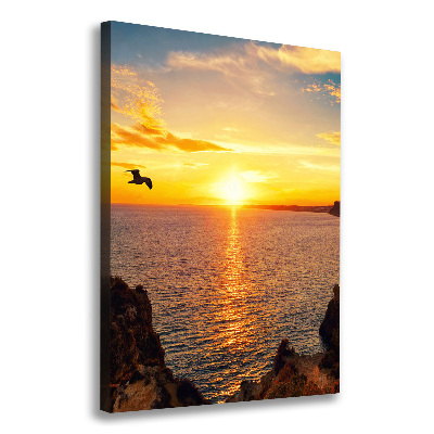 Cuadro moderno en lienzo resistente uv vertical Mar al atardecer
