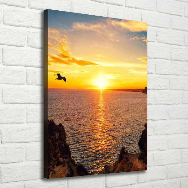 Cuadro moderno en lienzo resistente uv vertical Mar al atardecer