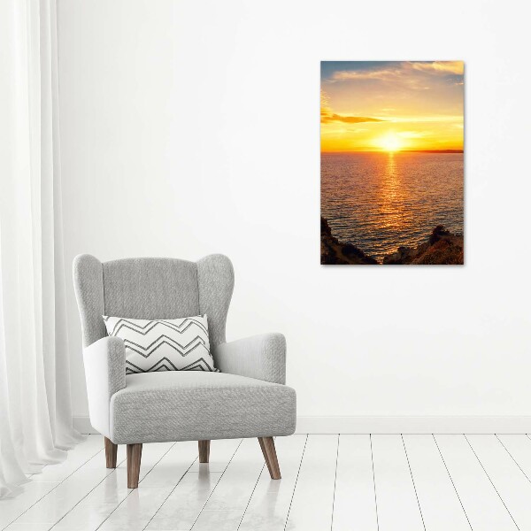 Cuadro moderno en lienzo resistente uv vertical Mar al atardecer